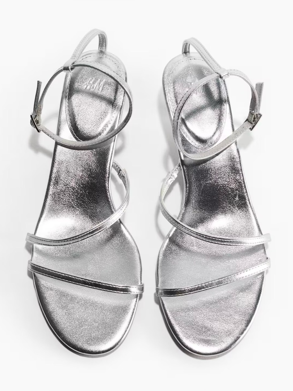 H&M Silver Strappy Kitten Sandals